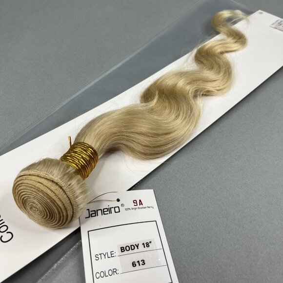 18” Body Wave #613 Platinum Blonde Unprocessed Brazilian Human Hair Extensions - Picture 4 of 5